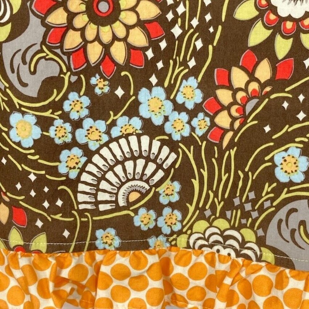 Margo Belle Designs Midi Floral A-Line Cotton Skirt With Polka Dot Hem Large - Picture 4 of 5